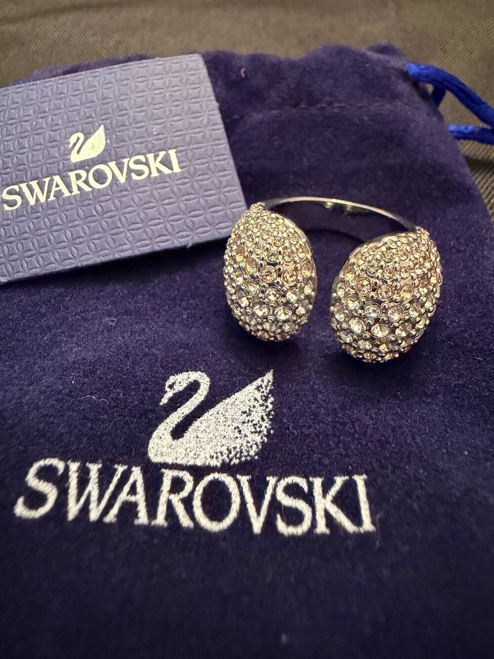 NEW Swarovski Brand Sublima cocktail ring round cut, White, Rhodium plated Sz 7